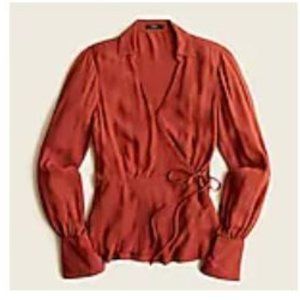 J Crew Drapey Crepe Wrap Top